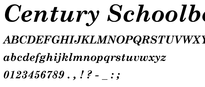 Century Schoolbook Bold Italic font